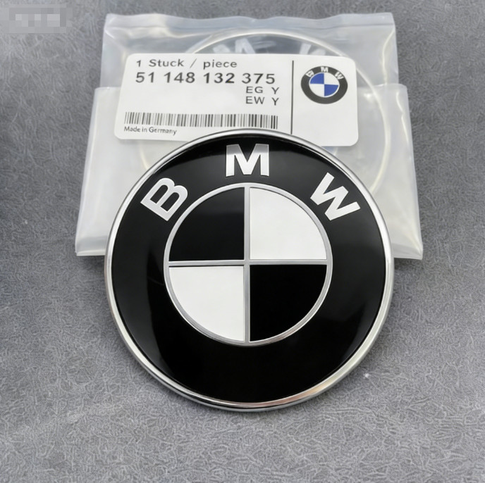 2 Set Front Hood+Rear Trunk (82mm+74mm) BMW Badge L-ogo Emblem OEM 51148132375
