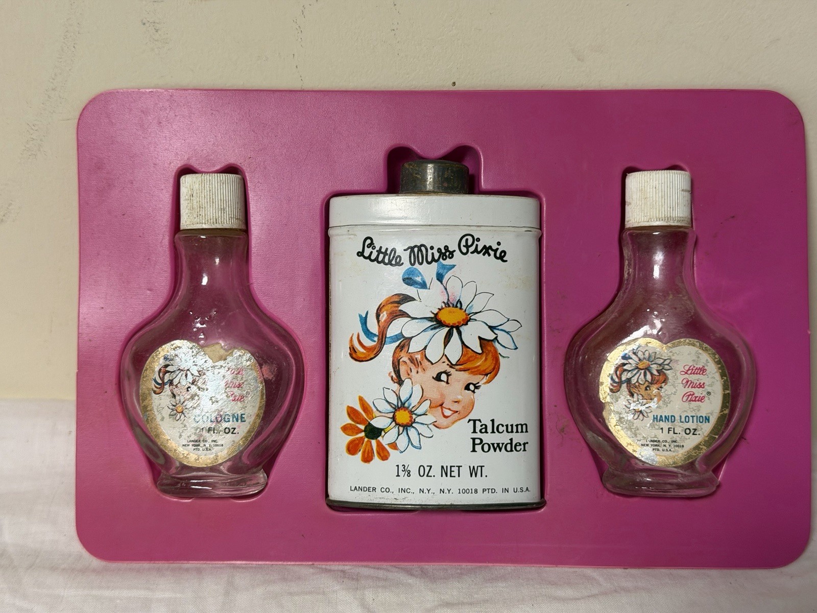 Vintage Little Miss Pixie Childs Gift Set Powder Lotion Cologne Lander Co. NY