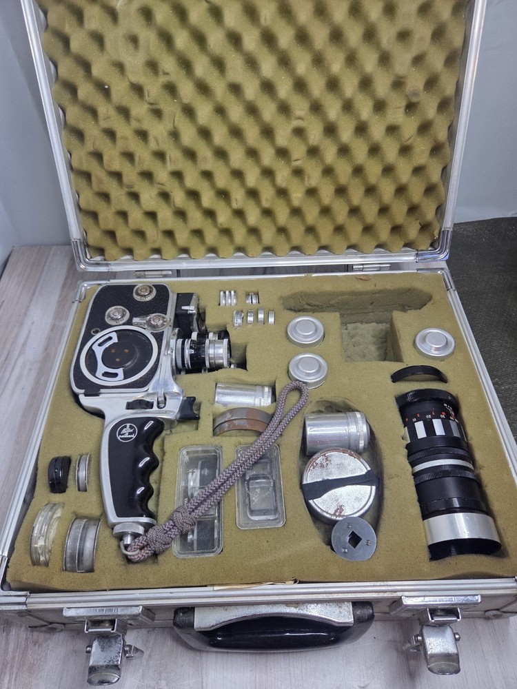 Bolex D8L 8mm Camera with Grip, Accessories, Case, Ect.