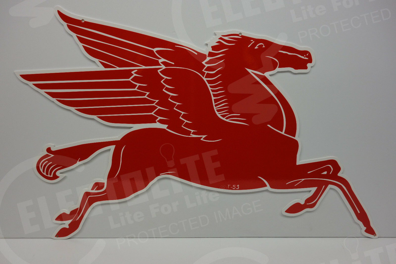 PEGASUS MOBILE OIL "COOKIE CUTTER" DIE CUT SERVICE SIGN. 9"High BY 15" Wide