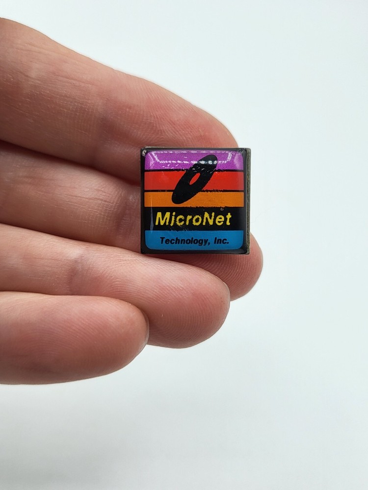 MicroNet Technology Lapel Pin Pinback Distributed Tech Shows tiny