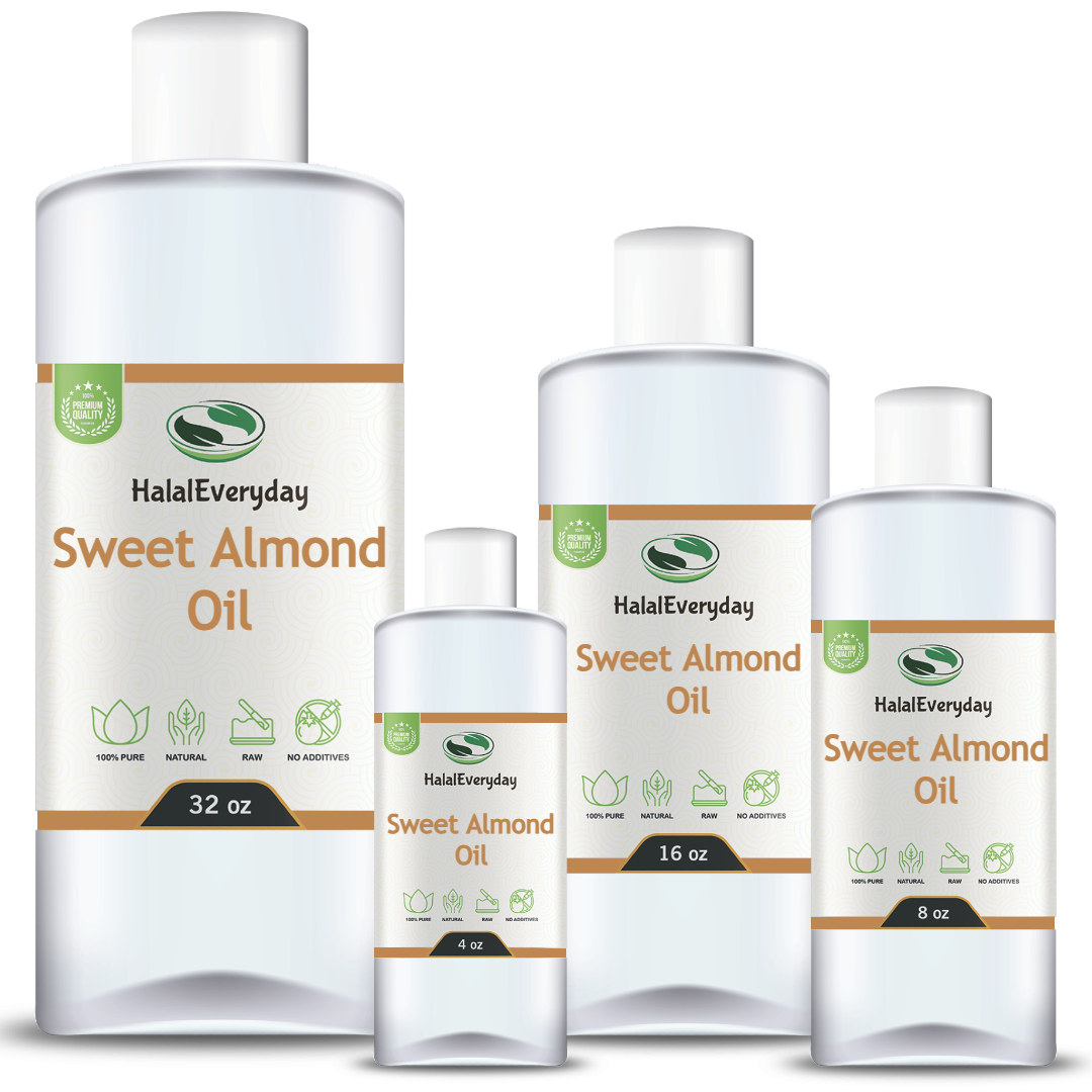 Sweet Almond Oil - 100% Pure Organic Virgin Cold Pressed Hair Skin Massage Bulk