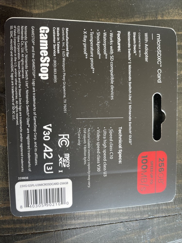 GameStop micro sdxc 256gb With Adapter