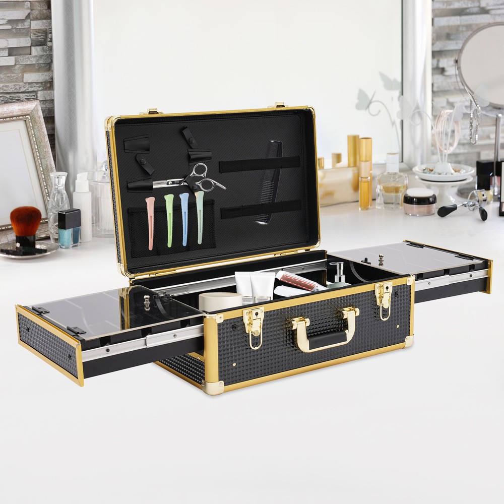 Barber Tool Box Case Organizer Storage Barber Carrying Case with Locks & Keys
