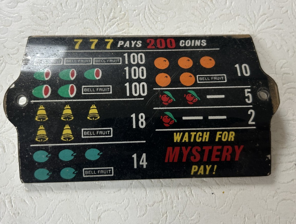 Slot Machine Plastic Award Card