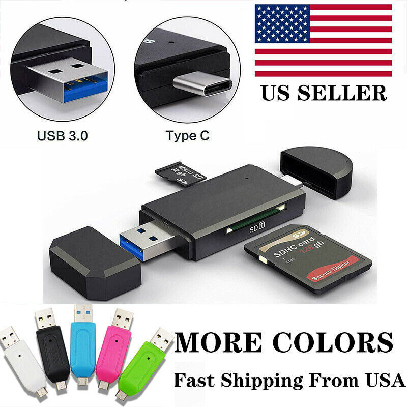 Card Reader USB 3.0 Type C Micro SD TF OTG Smart Memory Adapter Laptop Computer