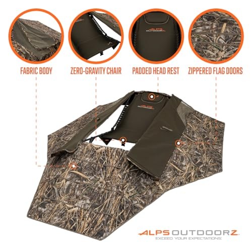 Zero-Gravity Layout Blind - Advanced Hunting Blind, with Flared Realtree MAX-7