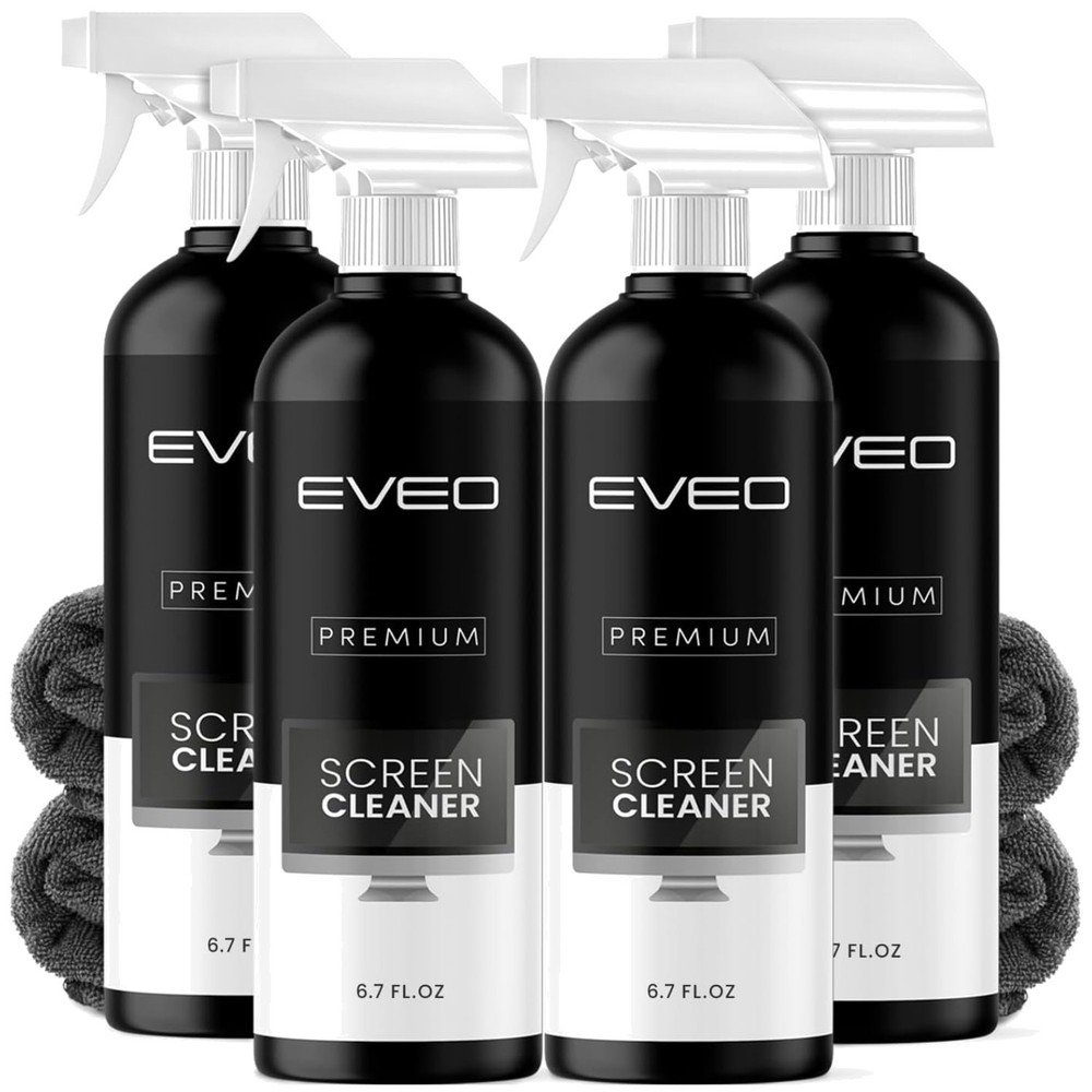 TV Screen Cleaner Set with Microfiber Cloth - 4 Pack