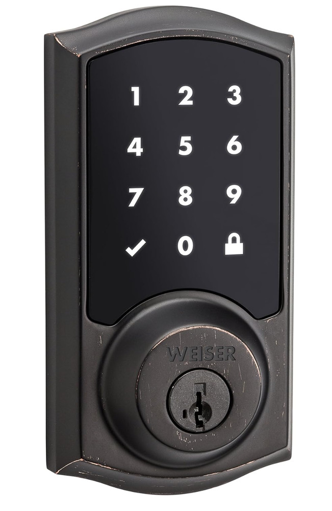 Weiser Smartcode 10 Touch Screen Venetian Bronze Keyless Entry Door Lock, Zwave