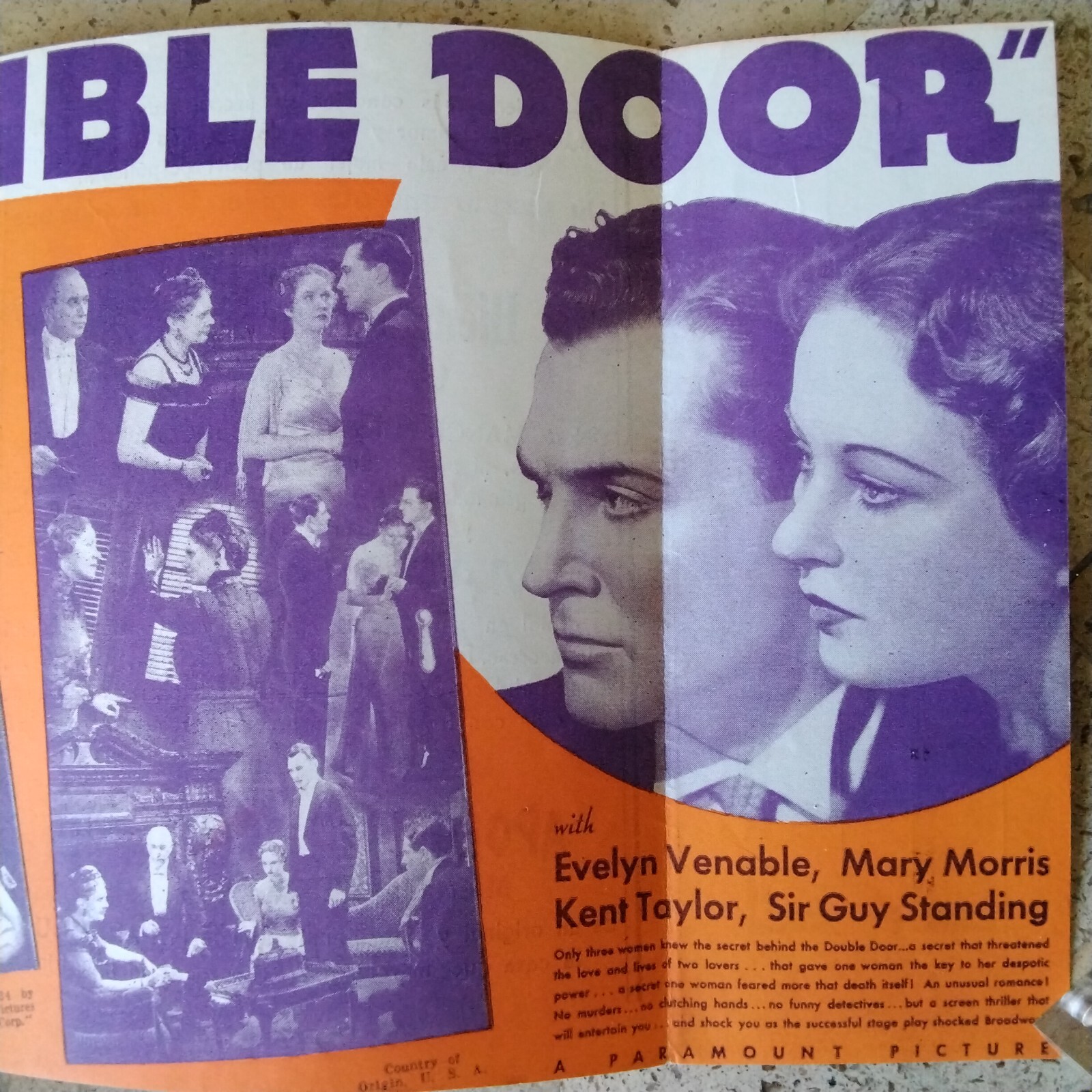 Evelyn Venable * Mary Morris * Kent Taylor "Double Door 1934 Herald Thriller