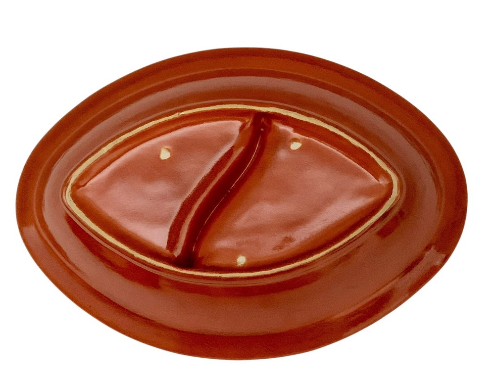 Rare Pacific Pottery Covered Casserole With Lid Apache Red Exc. 12” Split Dish