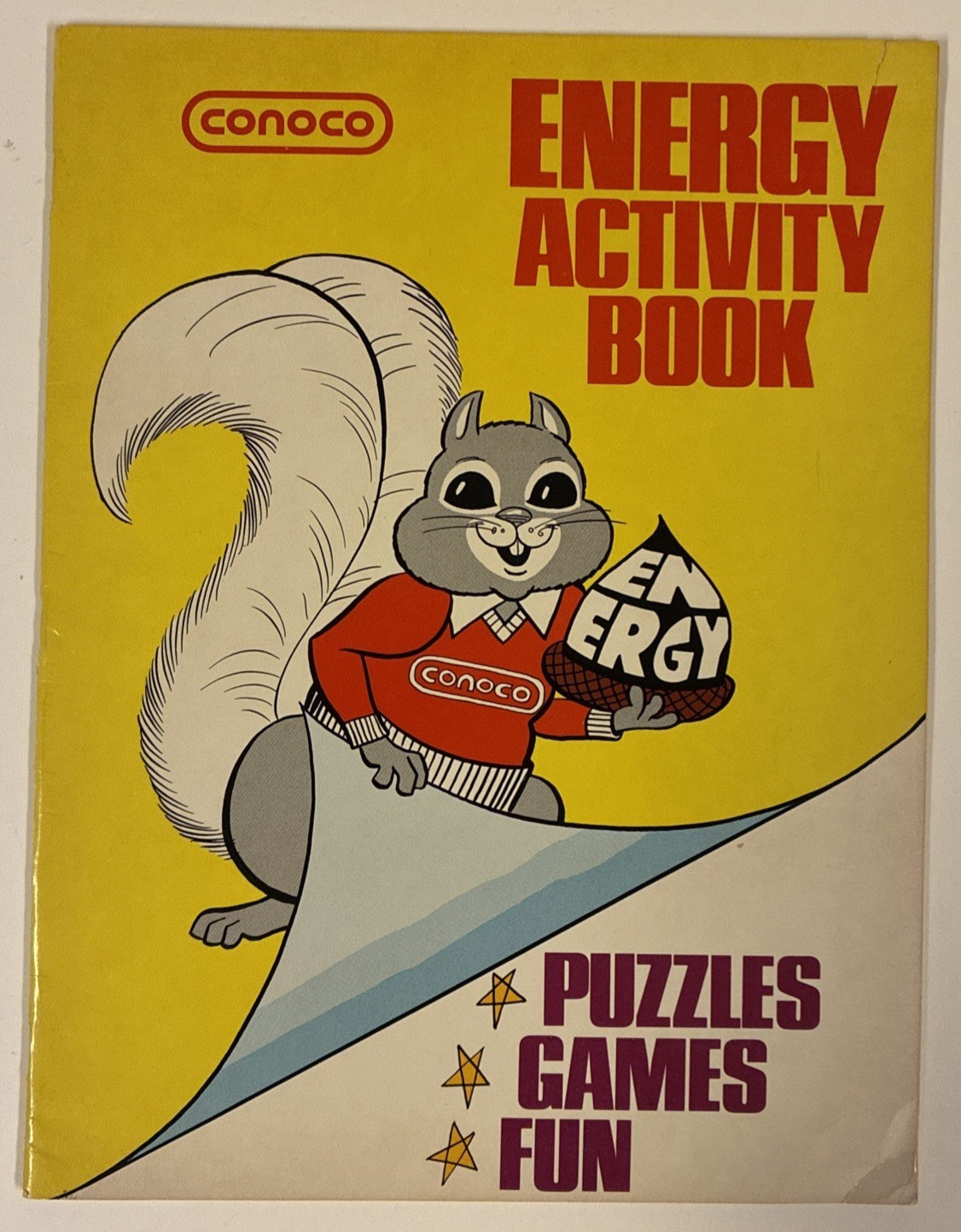 Conoco Energy Activity Book Puzzles Games 1976 Spencer the Squirrel t. tallarico
