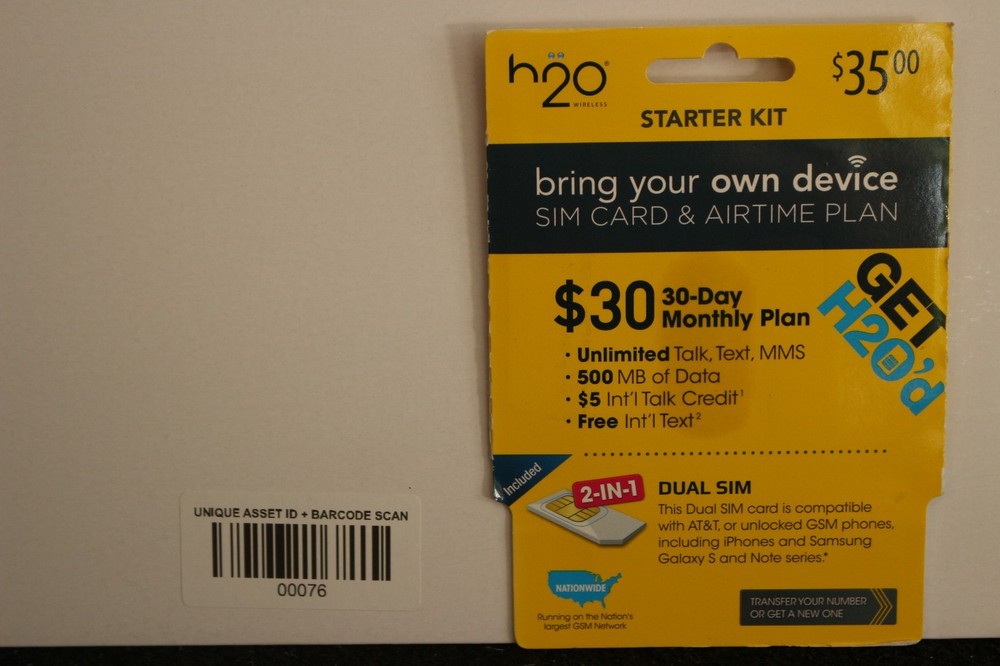 H2O $30 Unlimited plan + Sim Card + First month