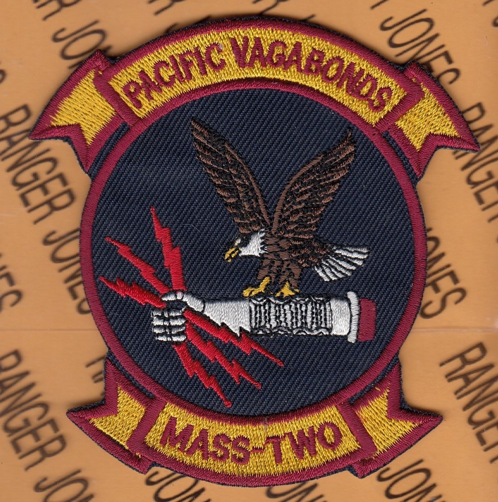 USMC Marine Corps Air Support Squadron MASS-2 Vagabonds ~4" patch c/e