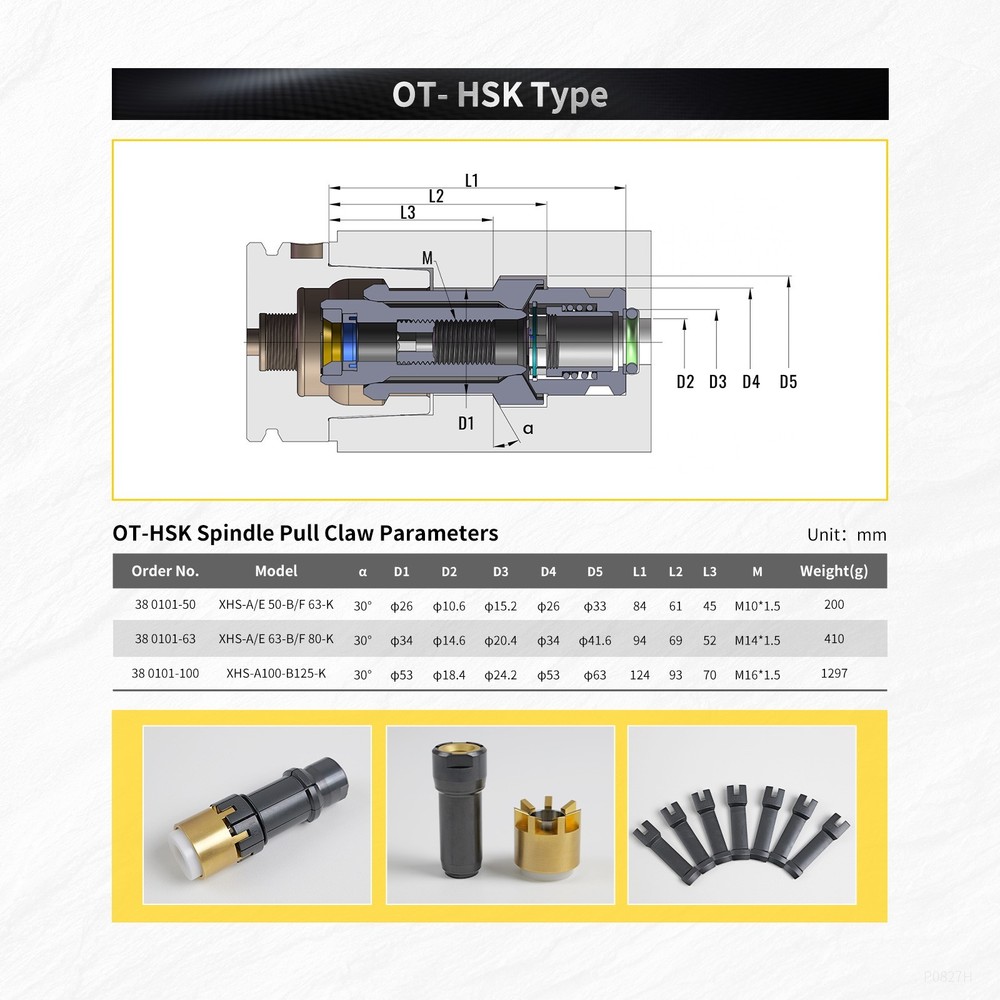 SFX OT-HSK100 K Type Spindle Pull Claw CNC Machine Tool for Pull Stud