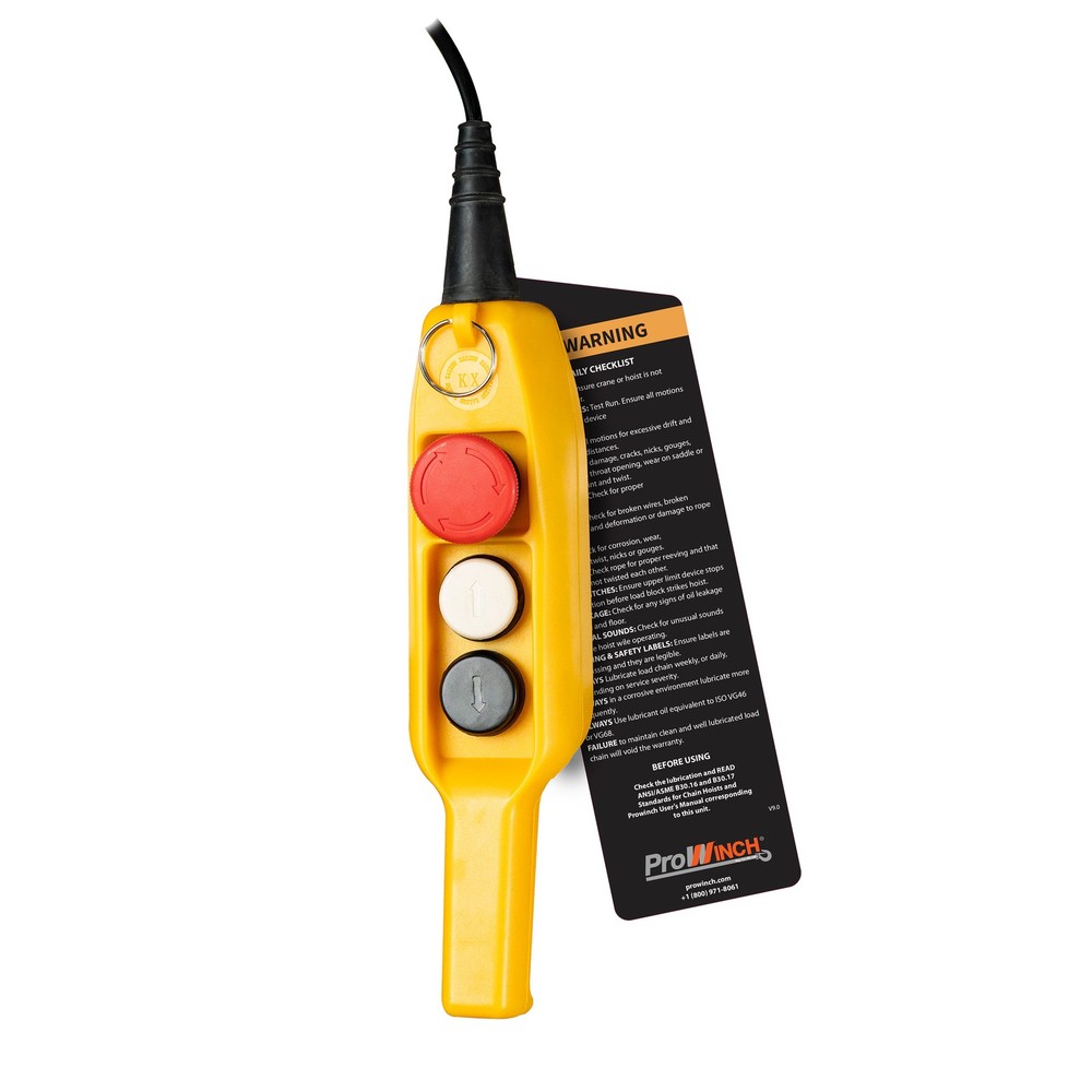 Pendant Control 2 Button Single Speed and Emergency Stop for PWHF