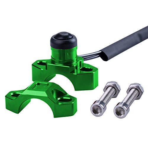 CNC Universal Motorcycle Engine Stop Start Kill with Mounting Backplate Green