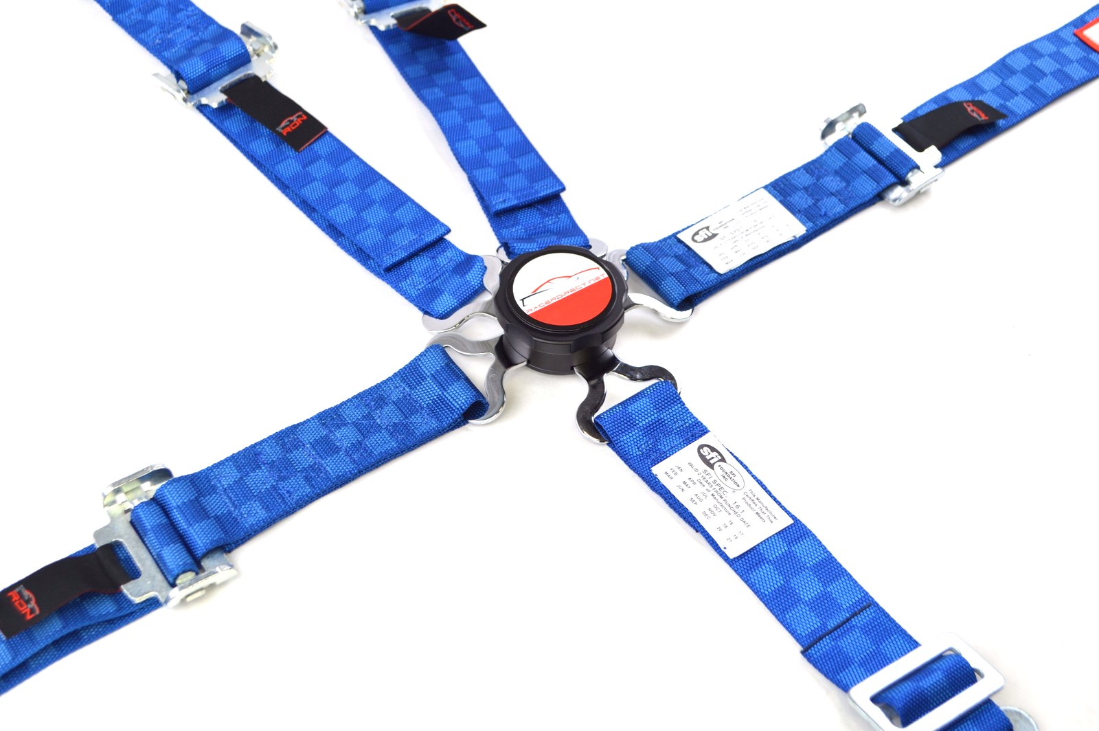 QUARTER MIDGET RACE HARNESS 5PT 2" SFI 16.1 UNIVERSAL CAM LOCK BLUE CHECKERBOARD