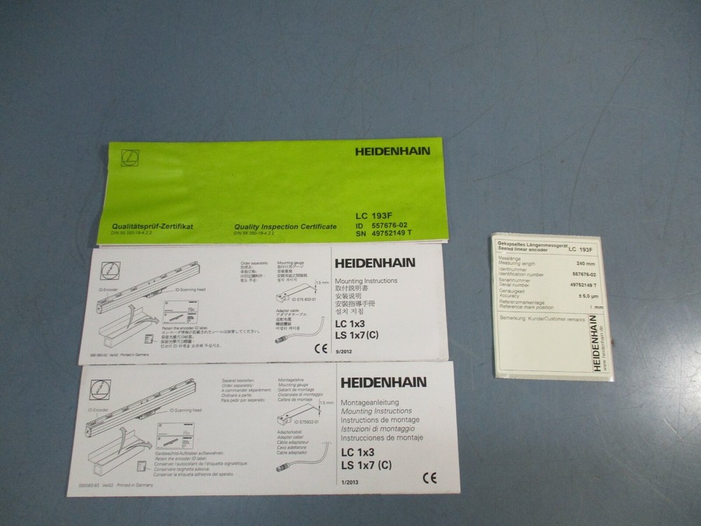 Heidenhain 557676-02 Sealed Linear Encoder LC1934