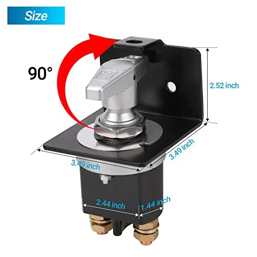 High Current 12V-36V Battery Cut Off Switch with Lock-Out Plate, Replace 500A