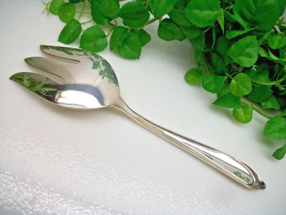 International Deep Silver HAPPY ANNIVERSARY Cold Meat Serving Fork 1960