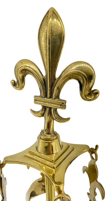 Fireplace Accessory Set Tool Kit Polished Brass Tripod Fire Stove
