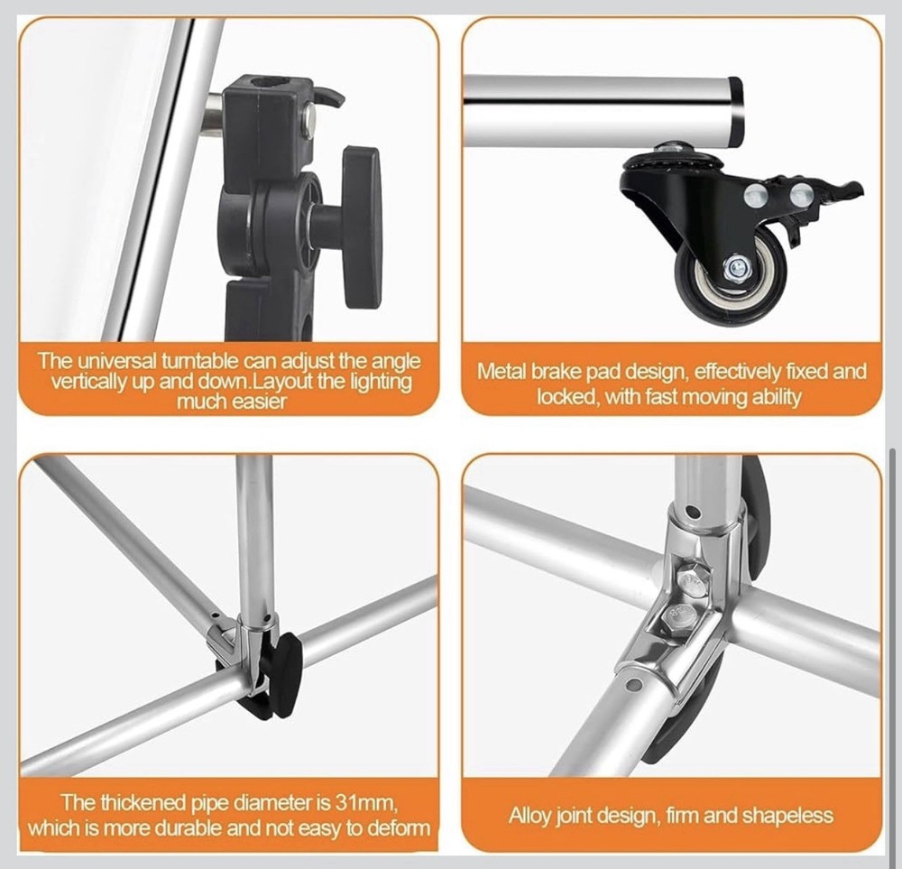 79”x 59” Photography Light Diffuser, Rotatable Frame, 7-10ft Height Adjust Stand