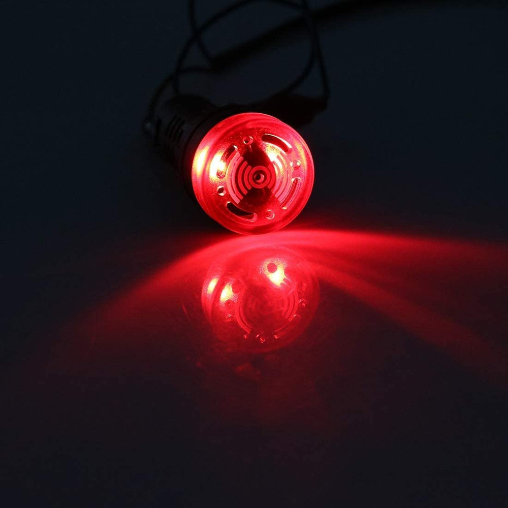 10Pcs Red Indicator Light with Buzzer AC/DC 24V, 22Mm Panel Mount Flashi