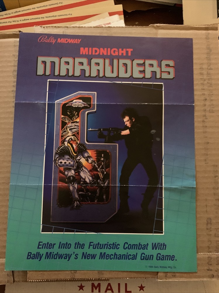 MIDNIGHT MARAUDERS  FOLDED  FLYER     arcade game Bally Midway