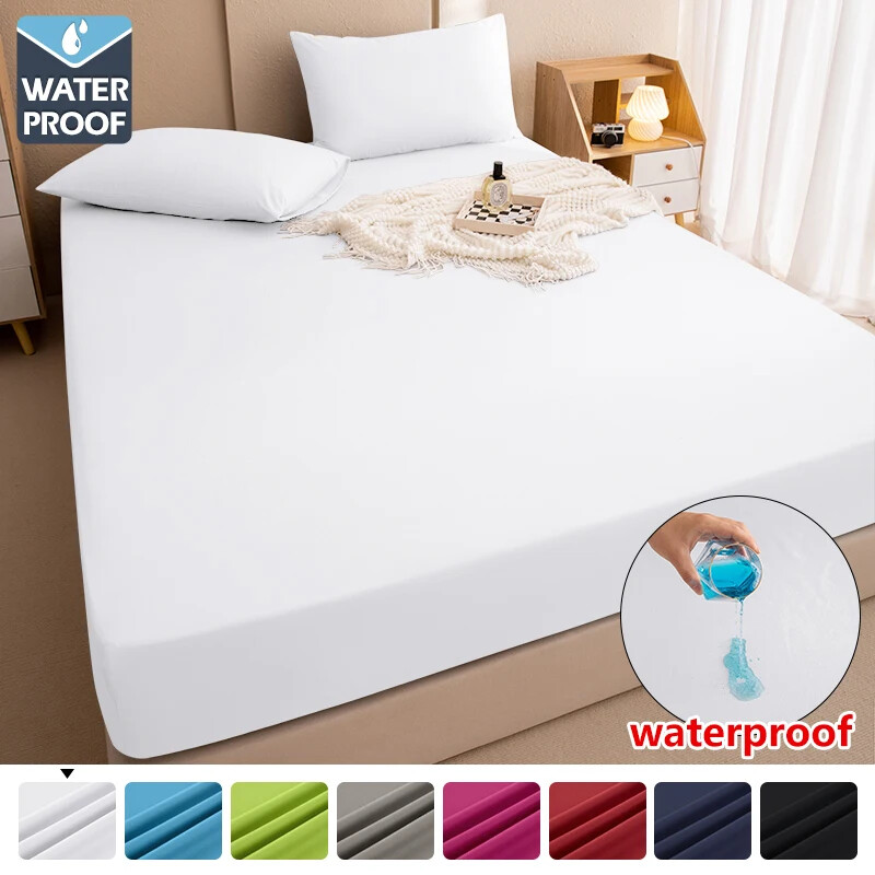 Mattress Covers Protector Adjustable Fitted Sheets With Elastic Band Solid Color