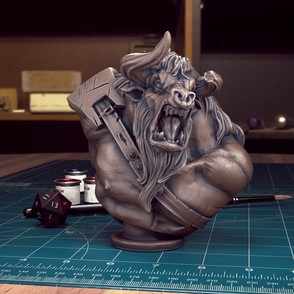 Minotaur Bust - Resin Miniature | Tabletop Games