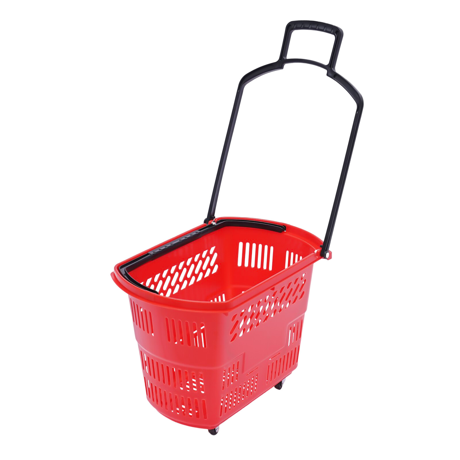 Trolley Rolling Shopping Baskets 6 pcs Plastic 35L with Handles Shopping Carts