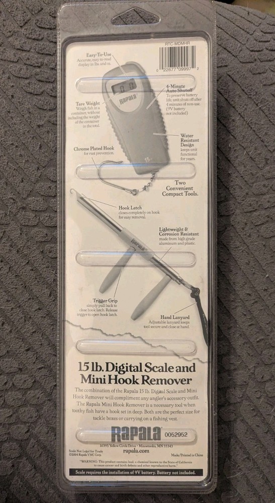 Rapala 15 Lb Digital Scale With Mini Hook Remover