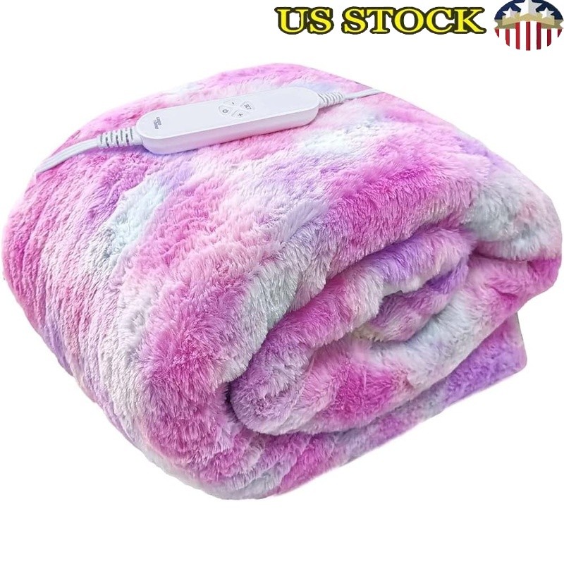 Cozy Electric Blanket W/ 12 Heating Levels Soft Sherpa Material Timer Function