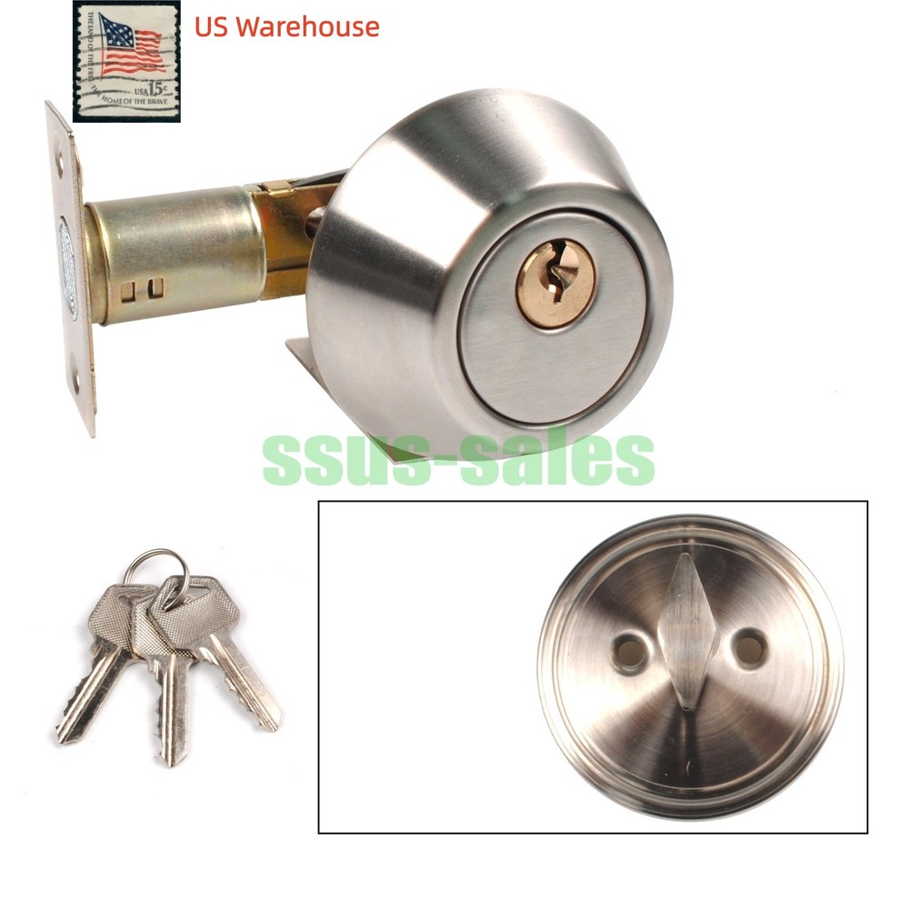 Single-sided locking Silver three keys door thickness 35–45 mm bedroom/study US