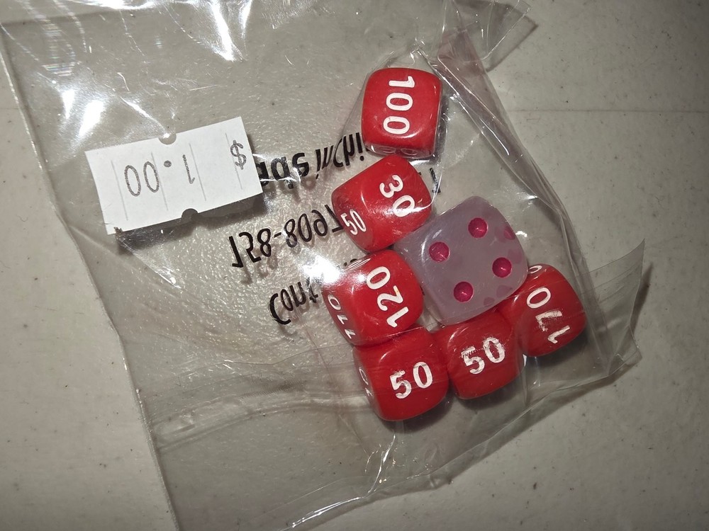 Pokemon Counters Dice Set Red Polyhedral D6 Made in China