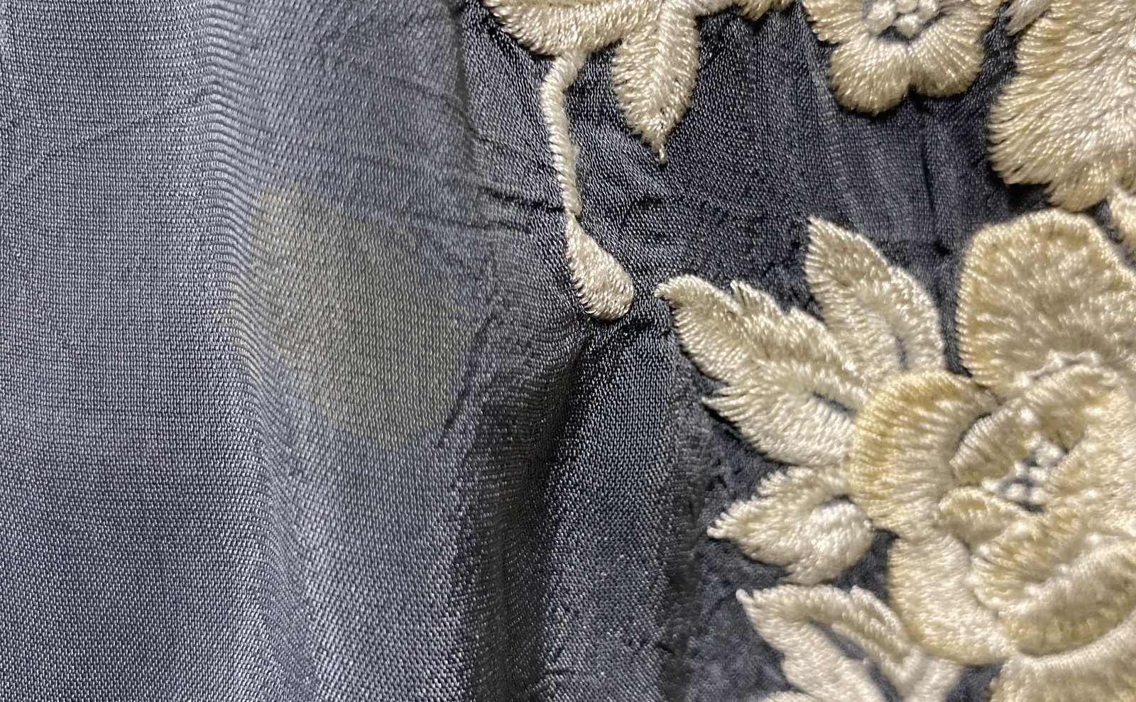 Johnny Was Women's Gray Embroidered Floral Lace Trim Kimono Cardigan Top Sz XS