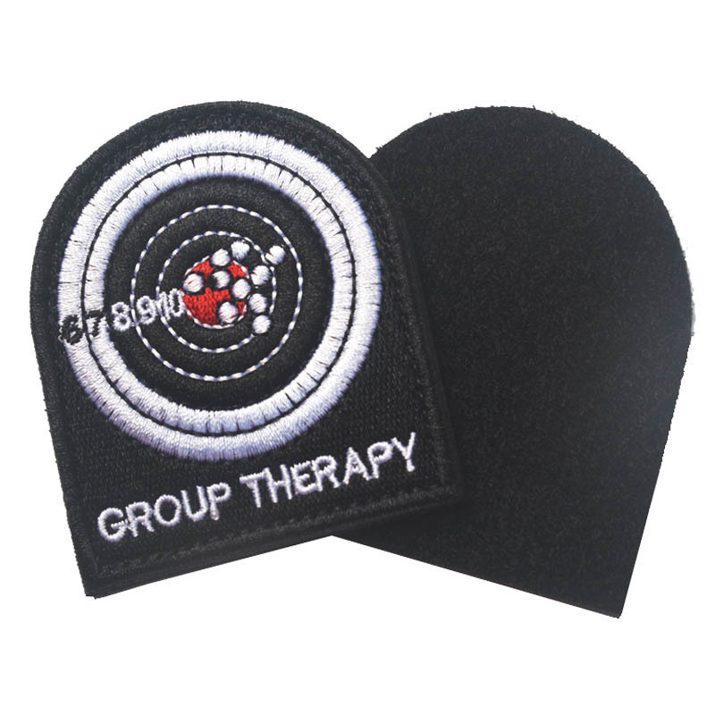 Group Therapy Tactical Combat Army Hook/loop Patch Embroidered Badge Red Dark