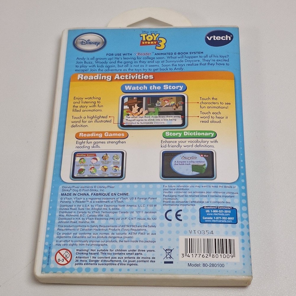 Vtech V Reader Disney Pixar Toy Story 3 Learning Game