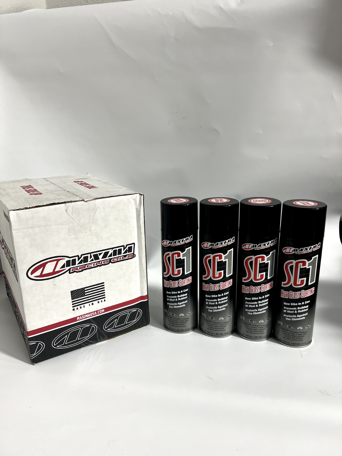 Maxima Racing Oils SC1 High Gloss Silicone Clear Coat 12oz. Spray (4 Cans)