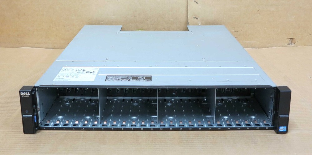 Dell Compellent SC4020 Storage Array 2x 10G-iSCSI-2 Controllers 24x 2.5" SAS Bay