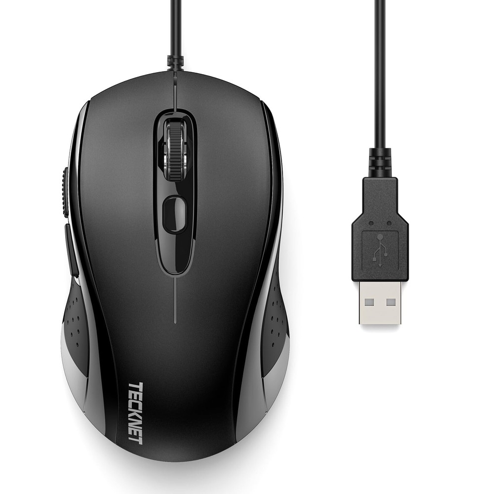 TECKNET Wired Mouse, USB Wired Computer Mouse, 3600DPI 4 Adjustable Levels, 6...