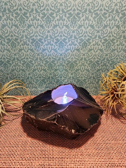 Obsidian Candle Holder