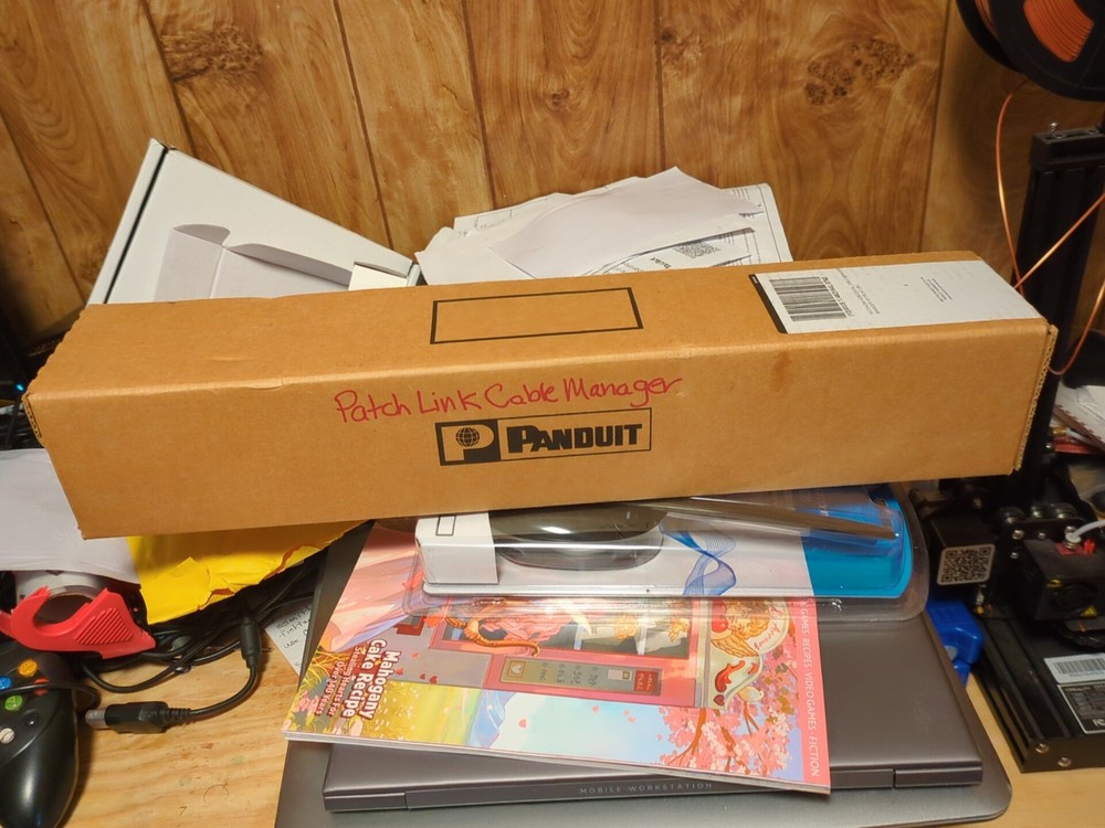 Panduit WMPF1E PatchLink™ Horizontal Cable Manager – 2RU, Front-Only, Black