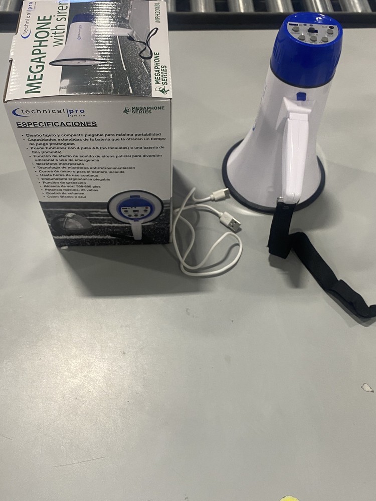 TECHNICAL PRO RECHARGEABLE BATTERY MEGAPHONE, 25 WATTS