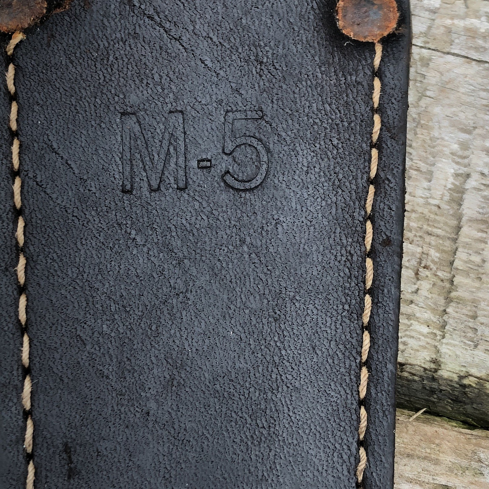 Old M-5 Leather Sheath for Fixed Blade Knife. (for Military Fighting Knife?)