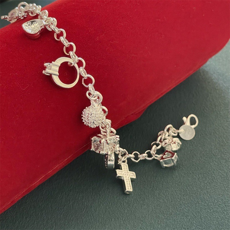 Women's Charm Bracelet with 13 Pendants Fashion Alloy Jewelry