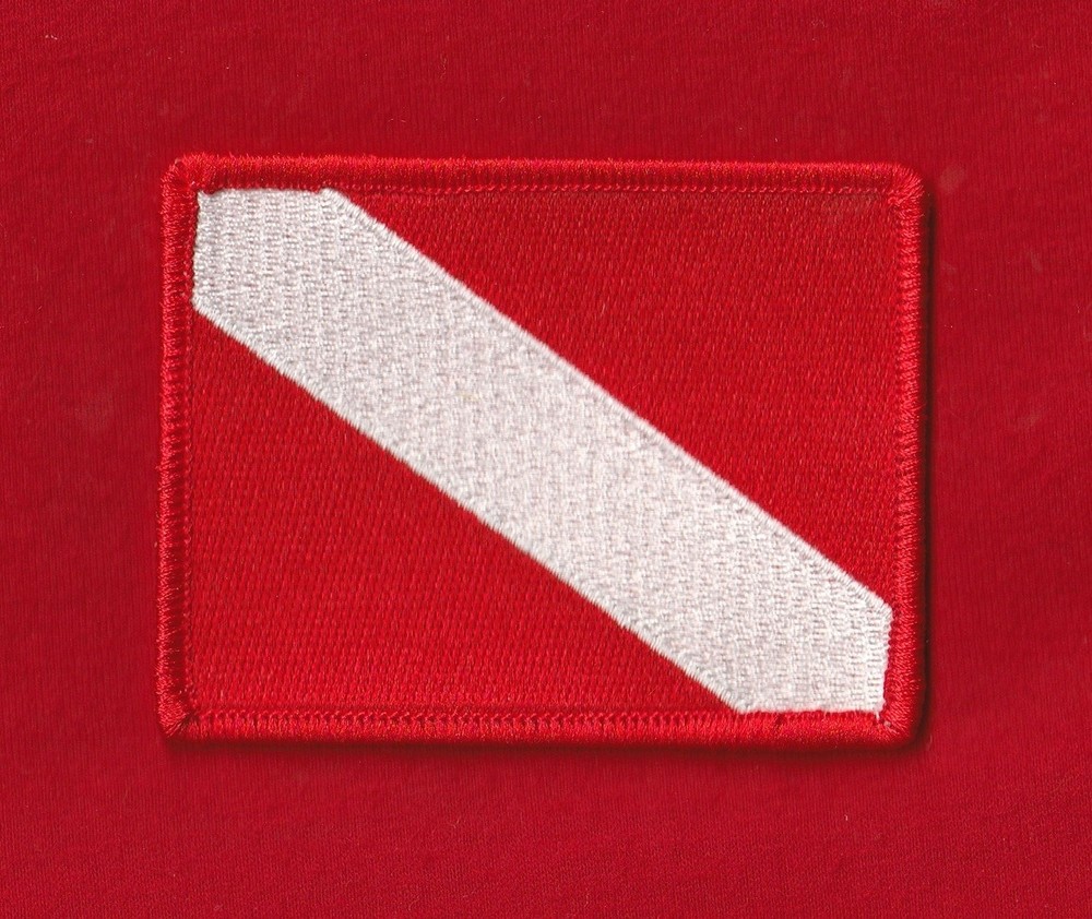 3.5" Iron-on DIVE FLAG Patch Scuba Diving Snorkeling Diver-Down Certification US