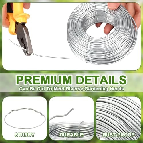 200 ft Wire Trellis Kit 16 Gauge Galvanized Coated Steel Garden Wire Trellis
