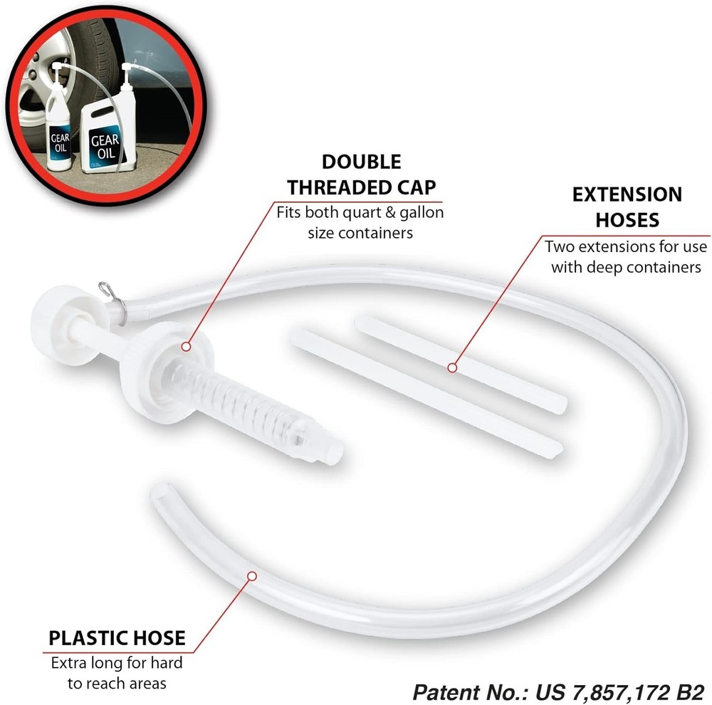 Versatile Fluid Pump & Hose for Efficient Vehicle Oil Changes - Patented Design